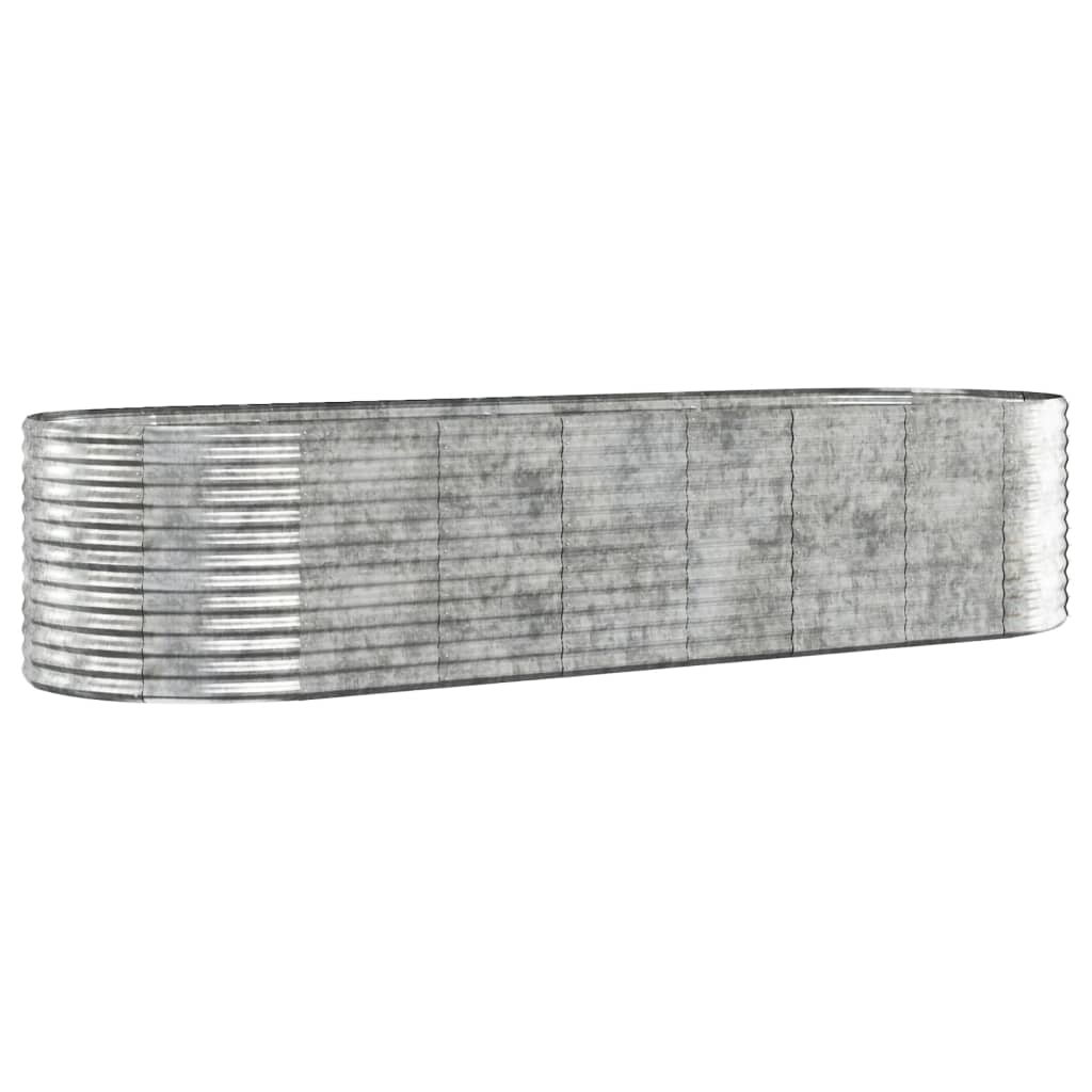 Odlingslåda pulverlackerat stål 322x100x68 cm silver