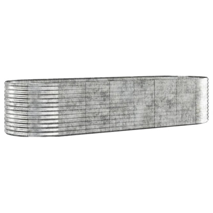 Odlingslåda pulverlackerat stål 322x100x68 cm silver