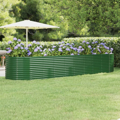 Odlingslåda galvaniserat stål 396x100x68 cm grön