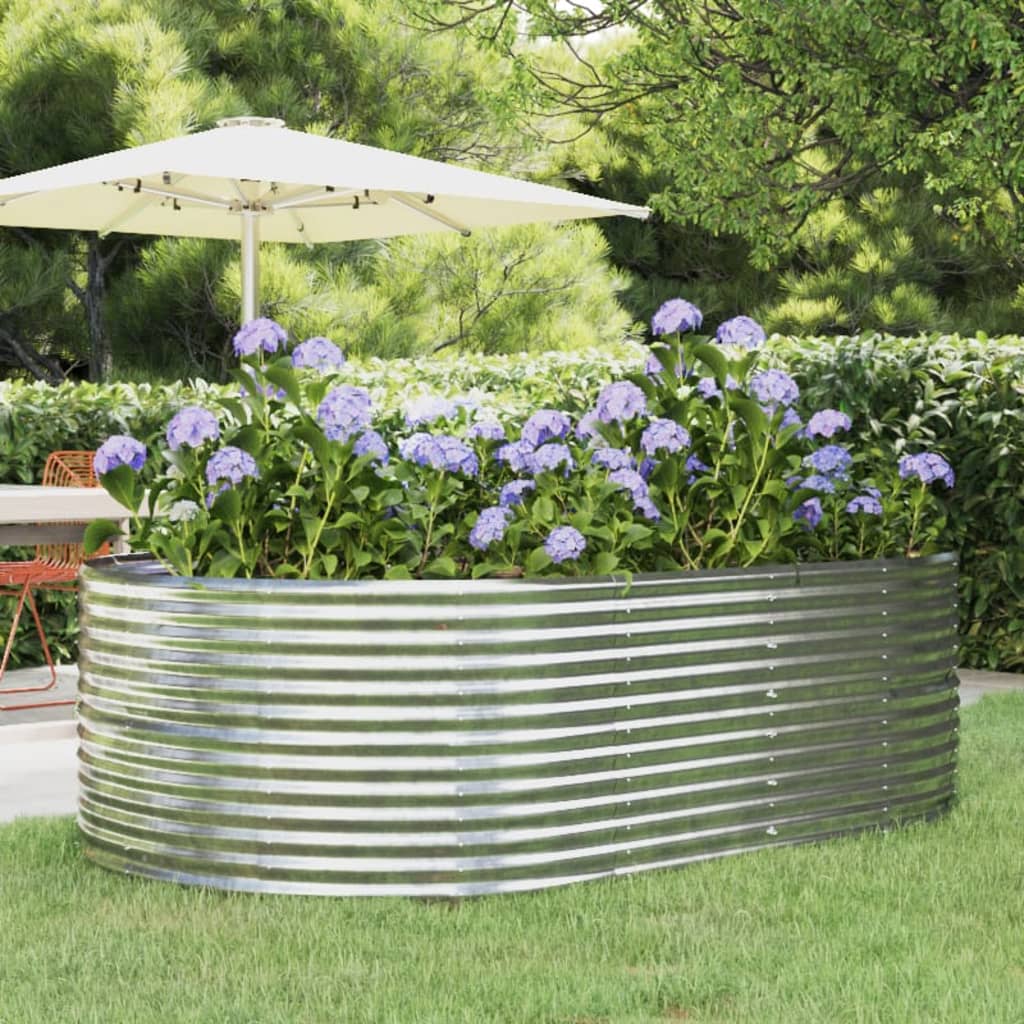 Odlingslåda silver 212x140x68 cm galvaniserat stål