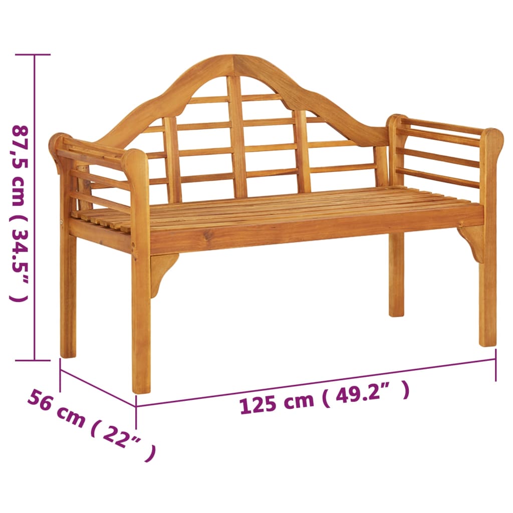 Trädgårdsbänk 125 cm massivt akaciaträ