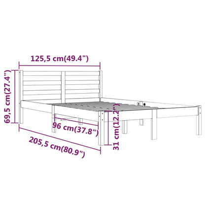 Sängram massiv furu 120x200 cm vit