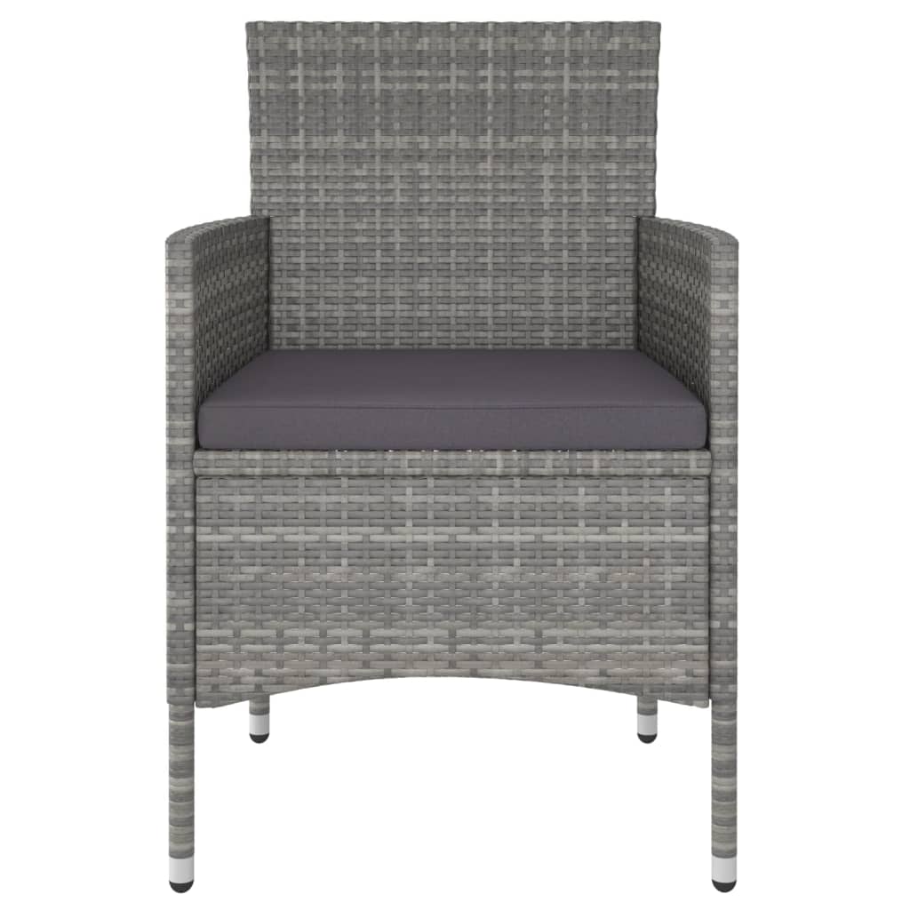 Matgrupp för trädgården 3 delar konstrotting grå