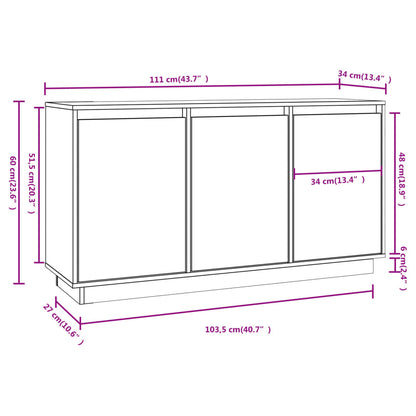 Skänk 111x34x60 cm massiv furu