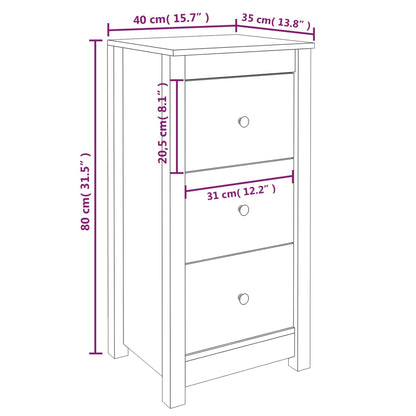 Skänk vit 40x35x80 cm massiv furu