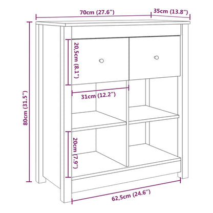 Skänk 70x35x80 cm massiv furu