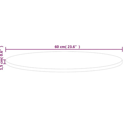 Rund bordsskiva Ø60x1,5 cm obehandlat massiv ek