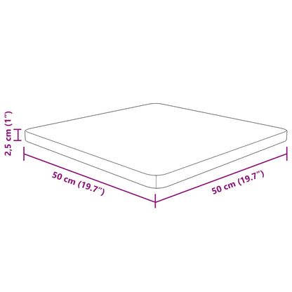 Fyrkantig bordsskiva 50x50x2,5 cm obehandlad massiv ek