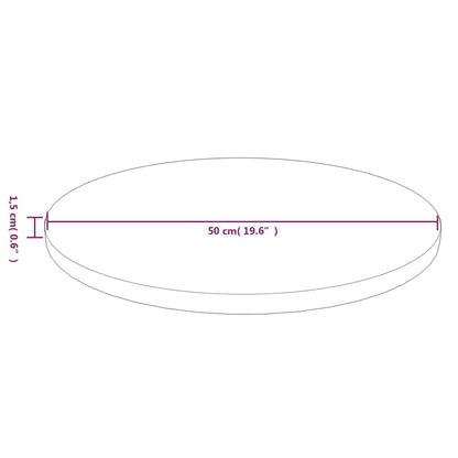 Rund bordsskiva ljusbrun Ø50x1,5 cm behandlad massiv ek