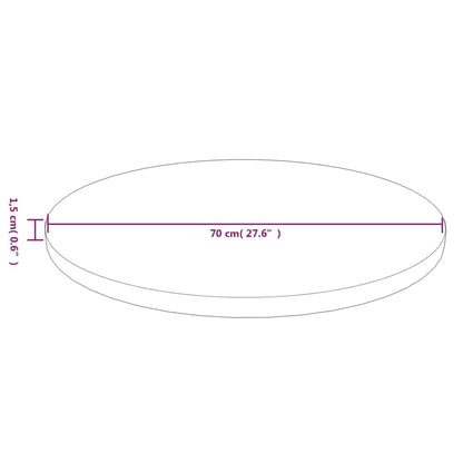 Rund bordsskiva ljusbrun Ø70x1,5 cm behandlad massiv ek