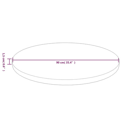 Rund bordsskiva ljusbrun Ø90x1,5 cm behandlad massiv ek