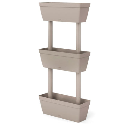Blomlådor 3 st 100 cm taupe