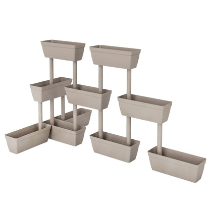 Blomlådor 3 st 100 cm taupe