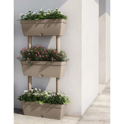 Blomlådor 3 st 100 cm taupe