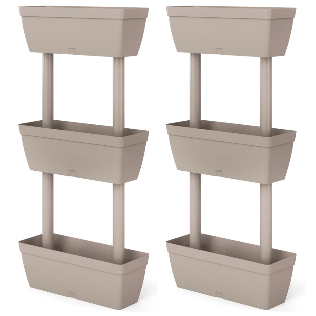 Blomlådor 6 st 100 cm taupe