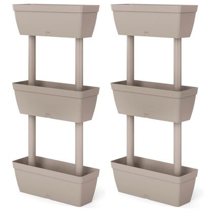 Blomlådor 6 st 100 cm taupe