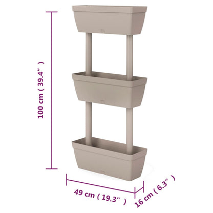 Blomlådor 6 st 100 cm taupe