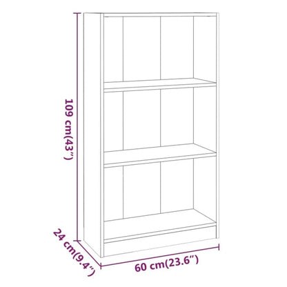 Bokhylla brun ek 60x24x109 cm konstruerat trä