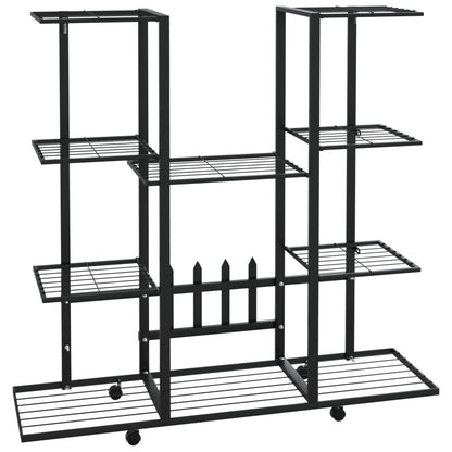 Växtställ på hjul 94,5x24,5x91,5 cm svart järn