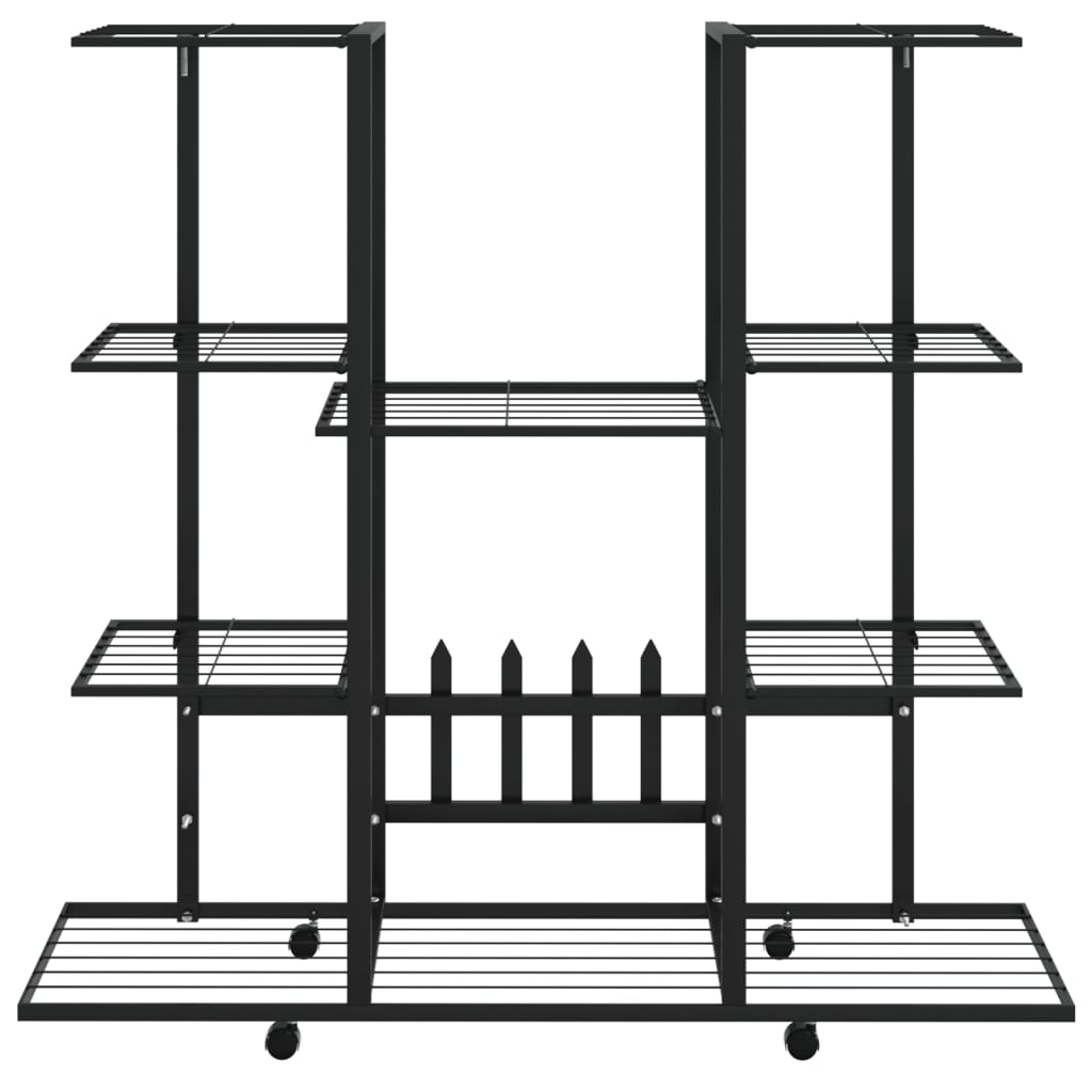 Växtställ på hjul 94,5x24,5x91,5 cm svart järn