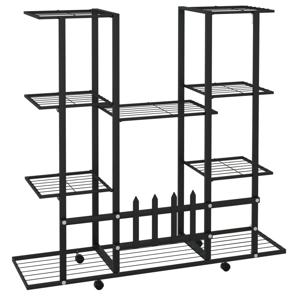 Växtställ på hjul 94,5x24,5x91,5 cm svart järn