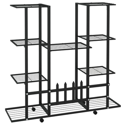 Växtställ på hjul 94,5x24,5x91,5 cm svart järn