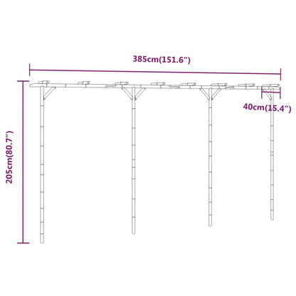 Pergola bambu 385x40x205 cm