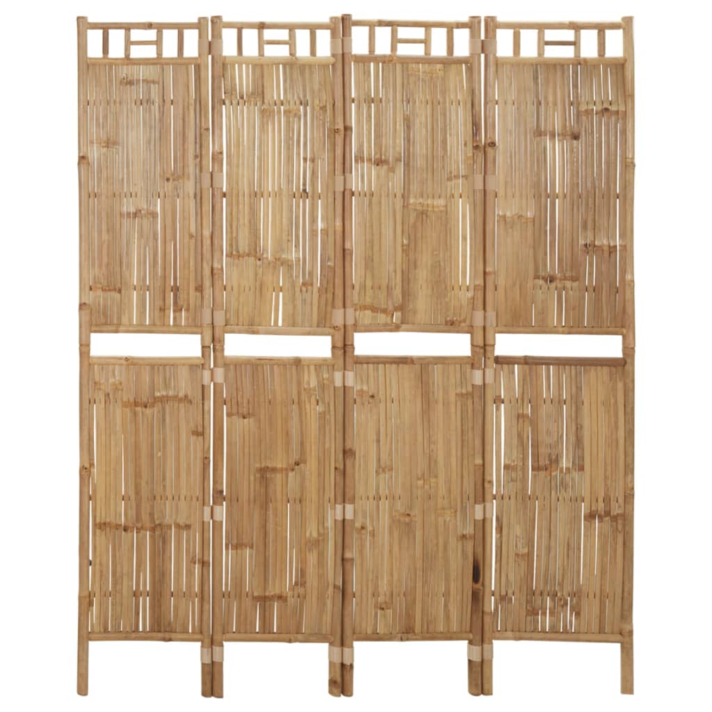 Rumsavdelare 4 paneler bambu 160x180 cm