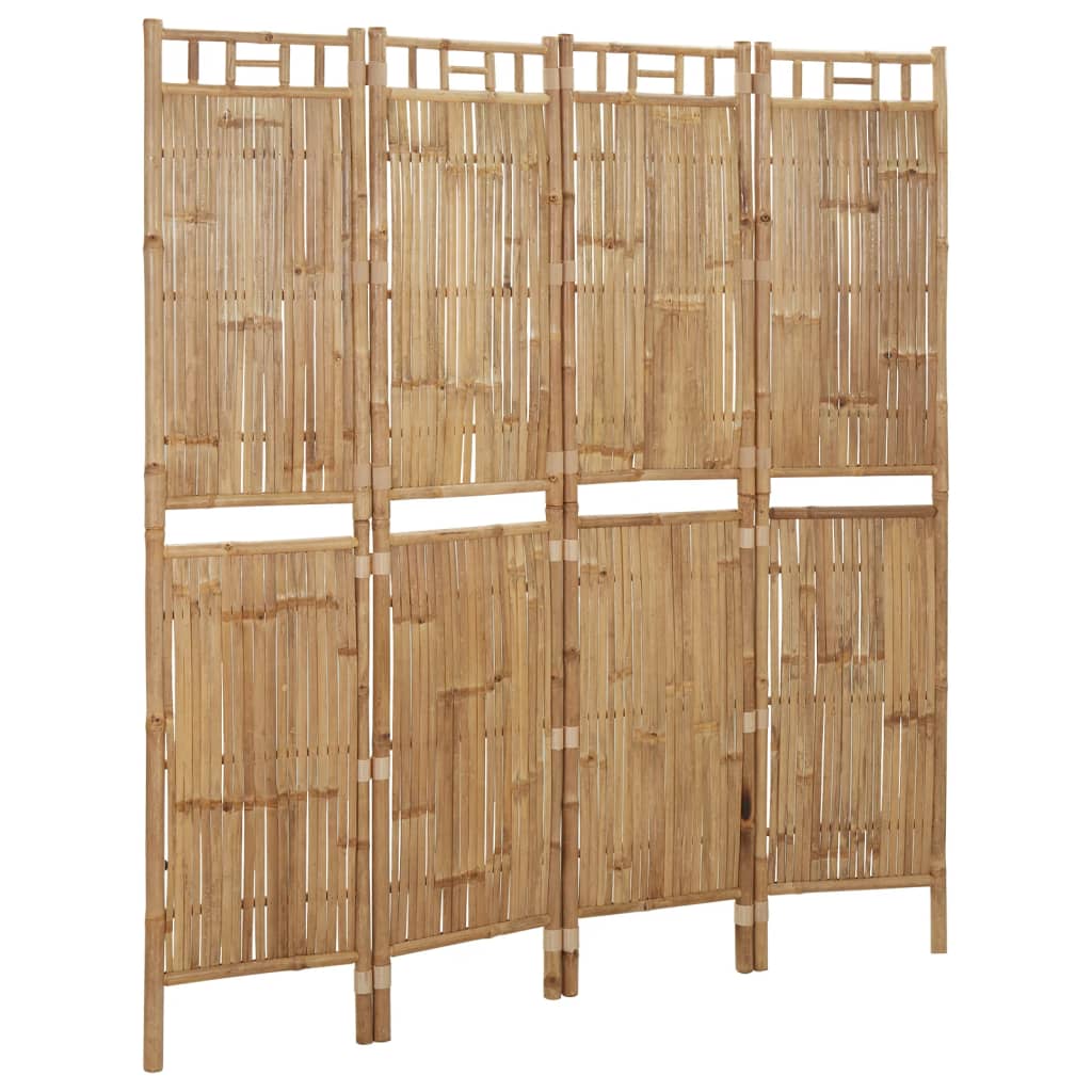 Rumsavdelare 4 paneler bambu 160x180 cm