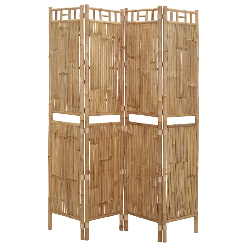 Rumsavdelare 4 paneler bambu 160x180 cm