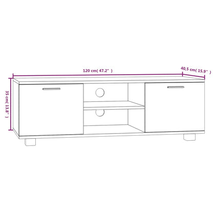 Tv-bänk sonama-ek 120x40,5x35 cm konstruerat trä