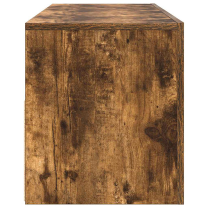 Tv-bänk med LED-belysning rökfärgad ek 120x35x40 cm