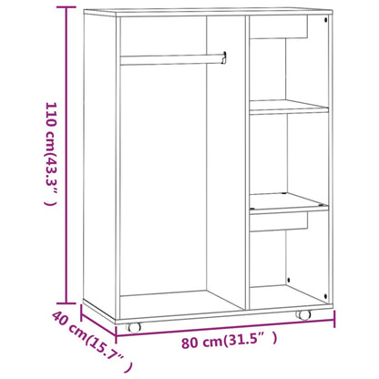 Garderob rökfärgad ek 80x40x110 cm konstruerat trä