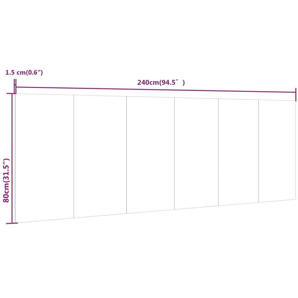 Vägghängd sänggavel sonoma-ek 240x1,5x80 cm konstruerat trä