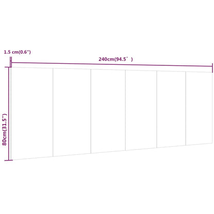 Vägghängd sänggavel sonoma-ek 240x1,5x80 cm konstruerat trä