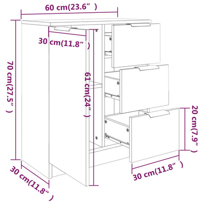 Skänk vit 60x30x70 cm konstruerat trä