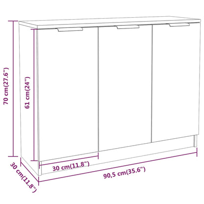 Skänk vit 90,5x30x70 cm konstruerat trä