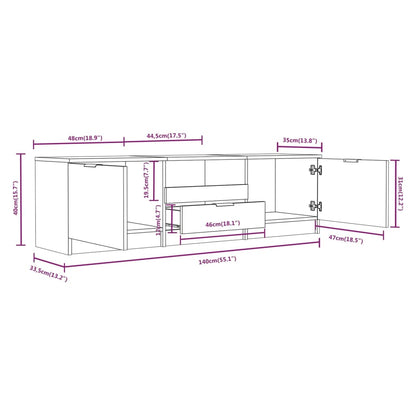 Tv-bänk sonoma-ek 140x35x40 cm konstruerat trä