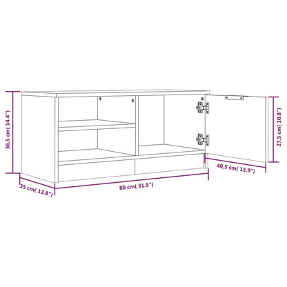 Tv-bänk 2 st svart 80x35x36,5 cm konstruerat trä