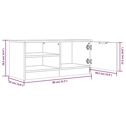 Tv-bänk vit högglans 80x35x36,5 cm konstruerat trä