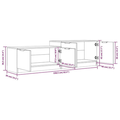 Tv-bänk sonoma-ek 158,5x36x45 cm konstruerat trä