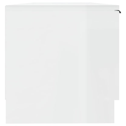 Tv-bänk vit högglans 102x35x36,5 cm konstruerat trä
