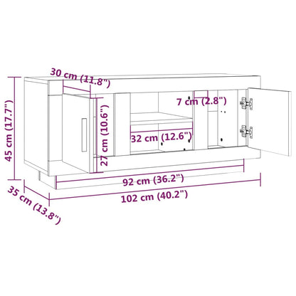 Tv-bänk sonoma-ek 102x35x45 cm konstruerat trä