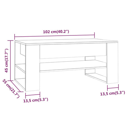 Soffbord brun ek 102x55x45 cm konstruerat trä