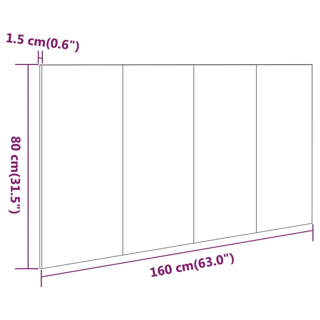 Sänggavel rökfärgad ek 160x1,5x80 cm konstruerat trä