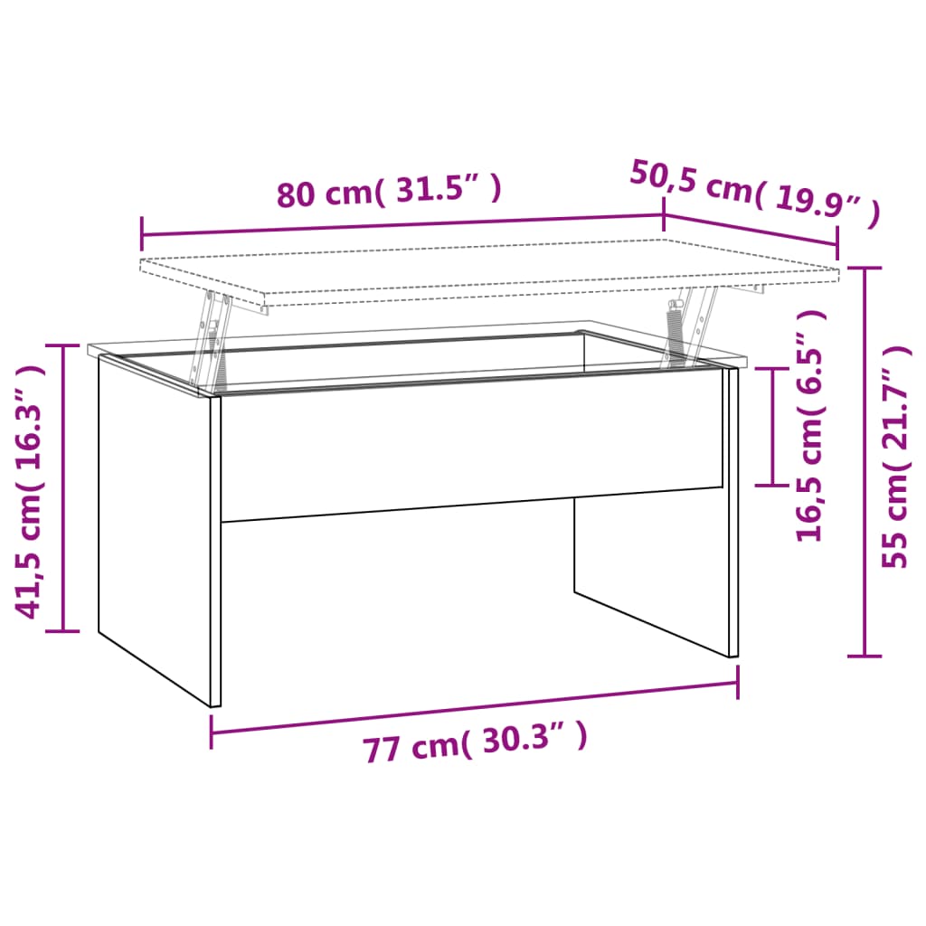 Soffbord svart 80x50,5x41,5 cm konstruerat trä