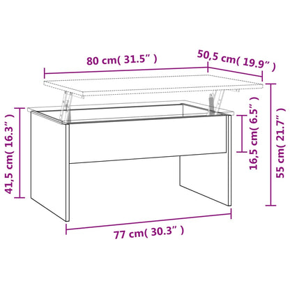 Soffbord svart 80x50,5x41,5 cm konstruerat trä