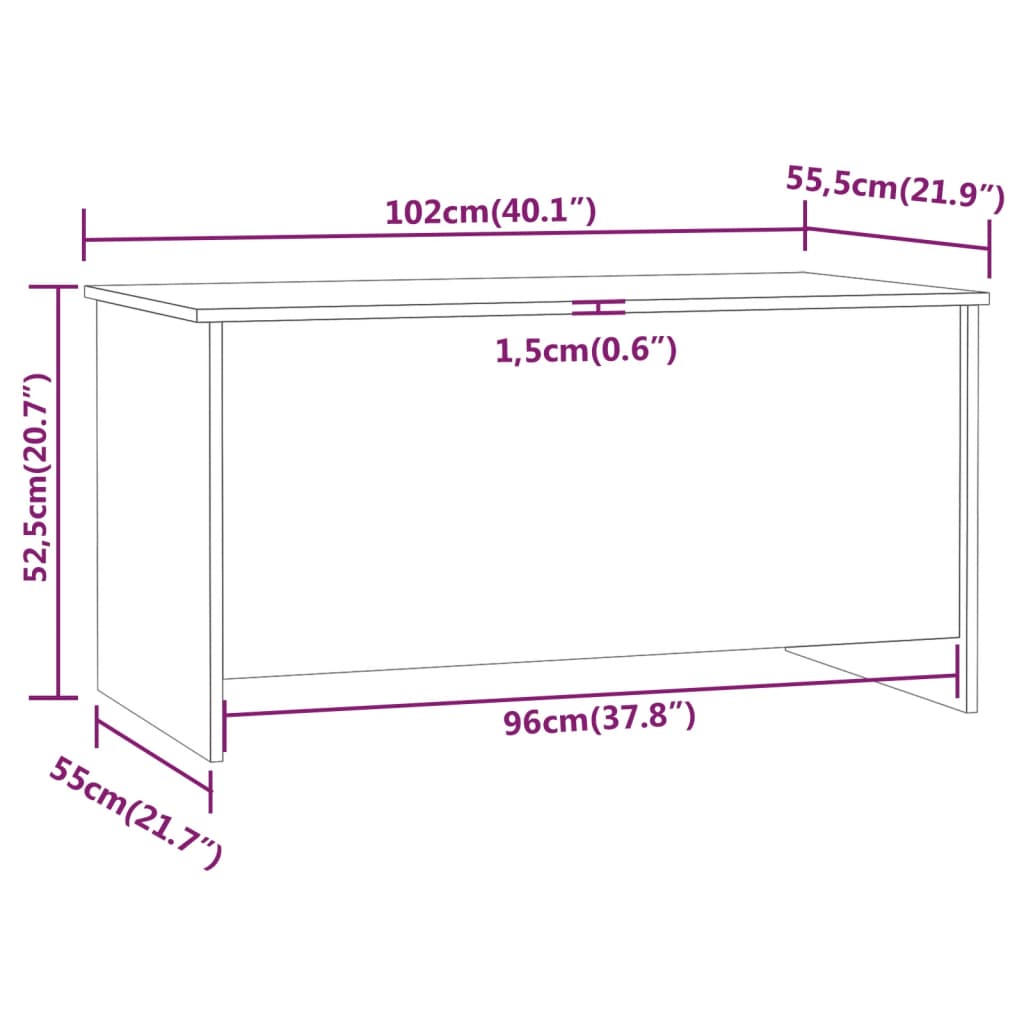 Soffbord svart 102x55,5x52,5 cm konstruerat trä