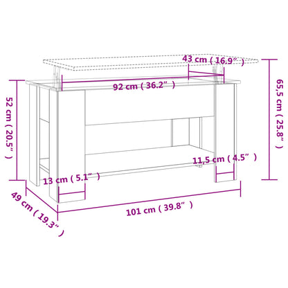 Soffbord svart 101x49x52 cm konstruerat trä