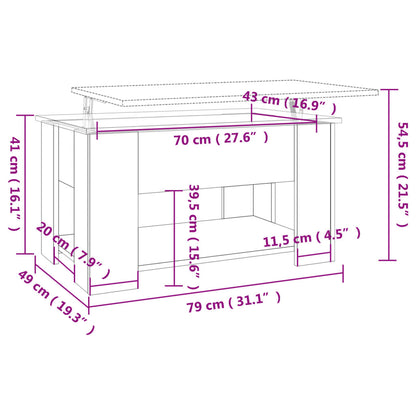 Soffbord sonoma-ek 79x49x41 cm konstruerat trä